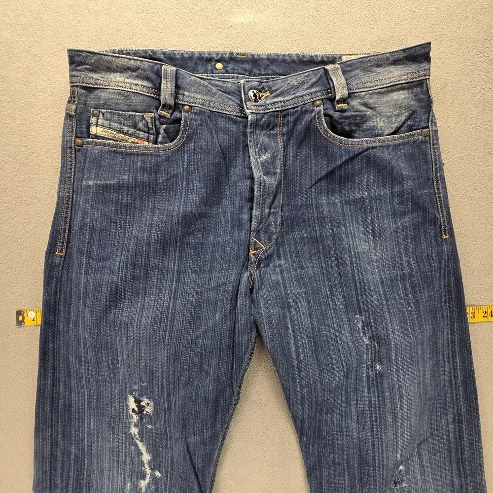 Diesel Jeans Mens 32x32 Blue Heeven Slim Tapered Made in Italy Button Fly 008II